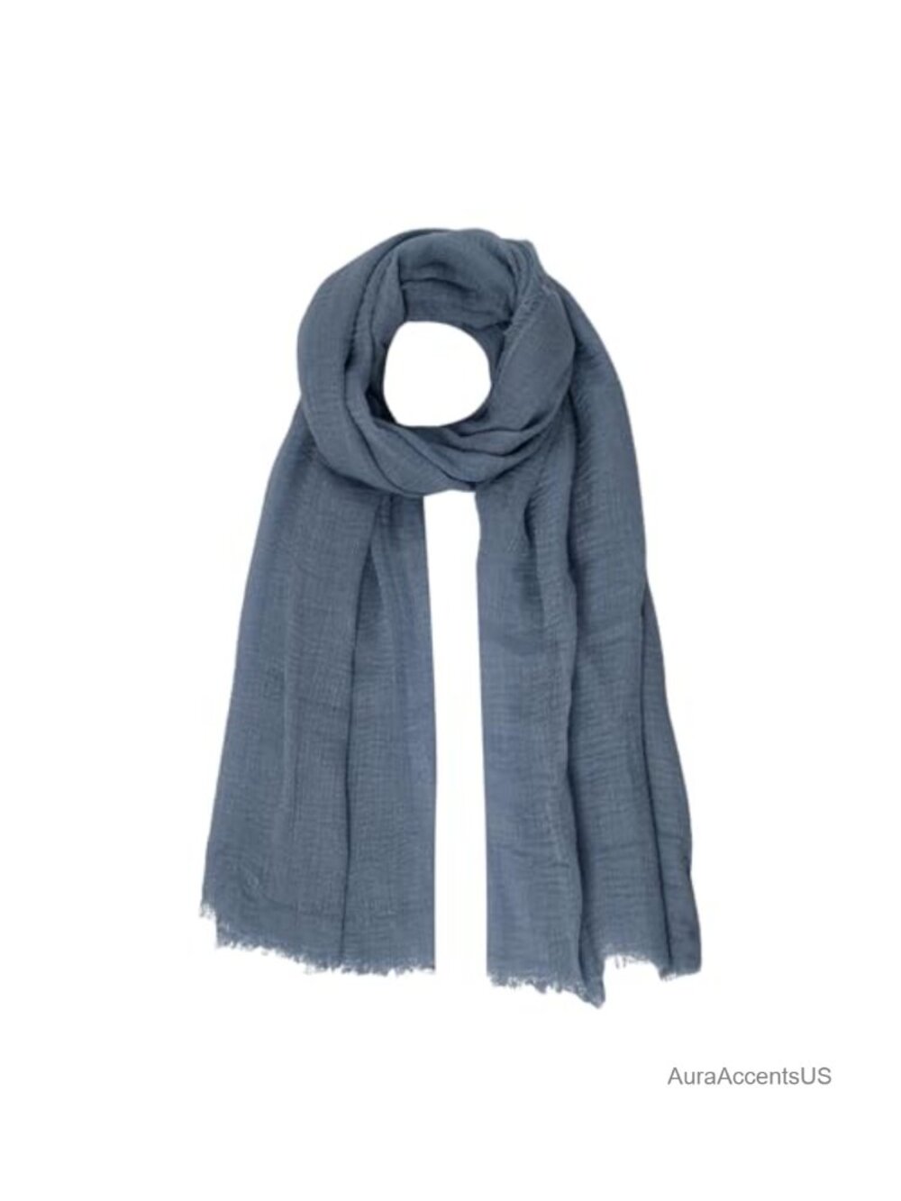 Cotton Hemp Blend Crinkle Scarf Wrap Shawl with Fringe Lightweight Bohemian